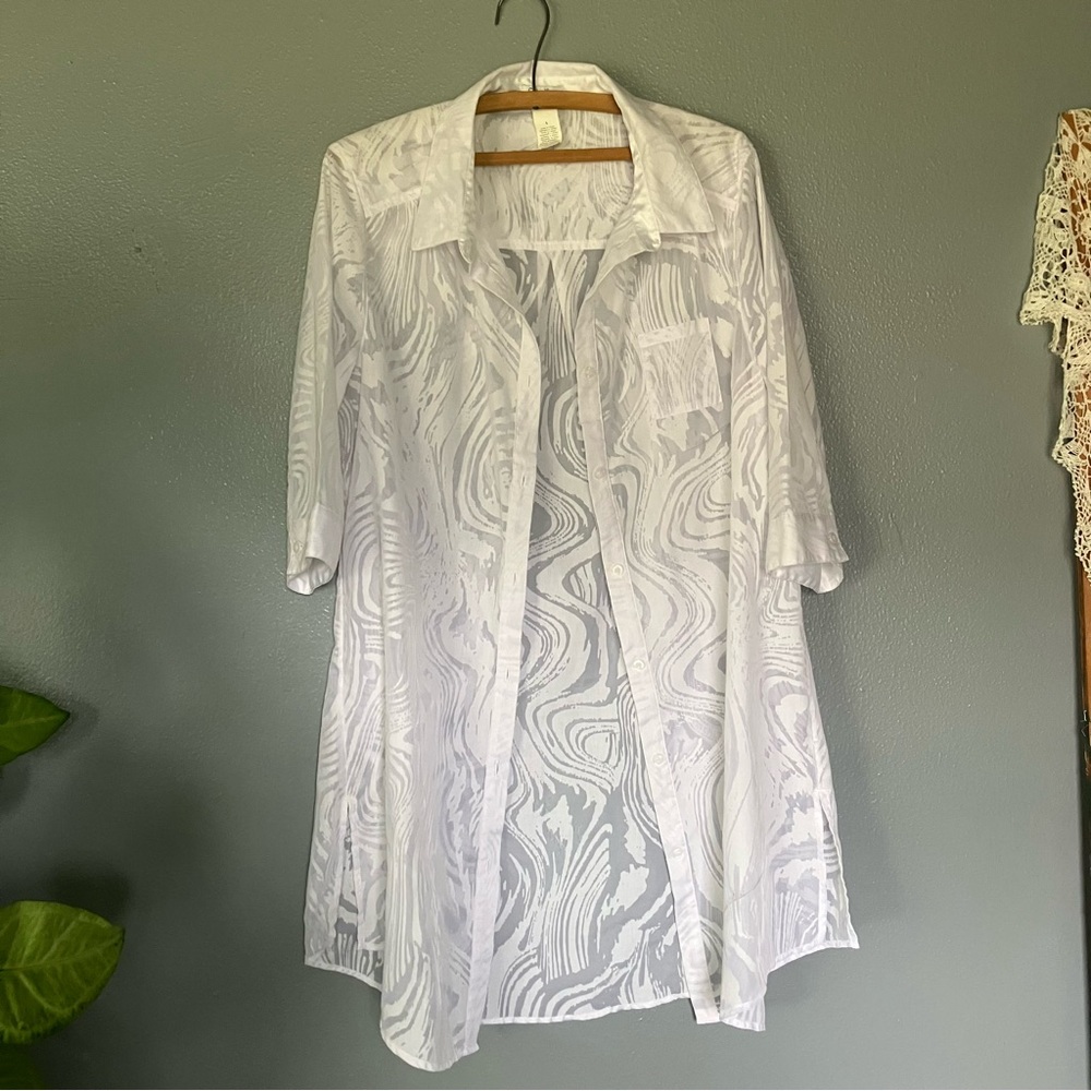 Calvin Klein White Sheer Swimwear Top